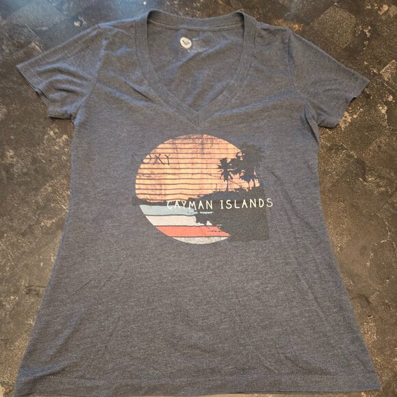 ROXY WOMENS CAYMAN ISLANDS GRAPHIC Tshirt -SIZE MEDIUM-LIKE NEW - Picture 2 of 5